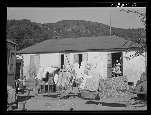 Charlotte Amalie, Saint Thomas Island, Virgin Islands. Backyard of one of the slum sections along the waterfront