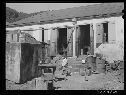 Charlotte Amalie, Saint Thomas Island, Virgin Islands. Backyard of one of the slum sections along the waterfront