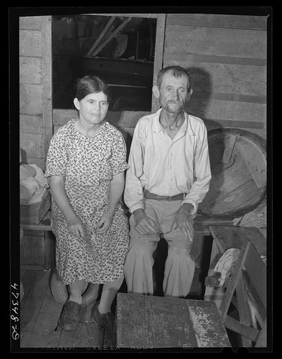 French village, a small settlement on Saint Thomas Island, Virgin Islands. French fisherman and his wife in their home in the French village