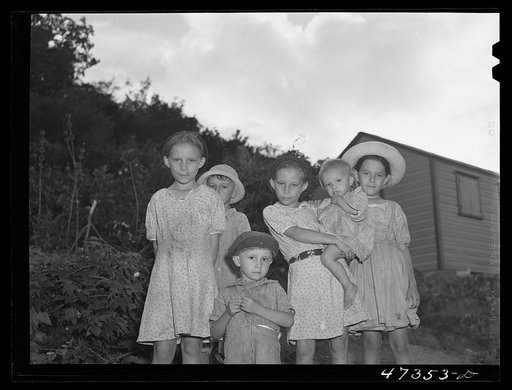 French village, a small settlement on Saint Thomas Island, Virgin Islands. Children of a fisherman in the French village, a small settlement