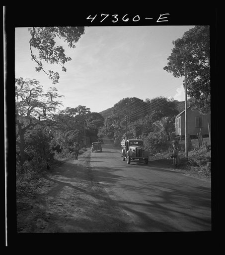 Untitled photo, possibly related to: Saint Thomas Island, Virgin Islands. Men coming home from work at the Naval base
