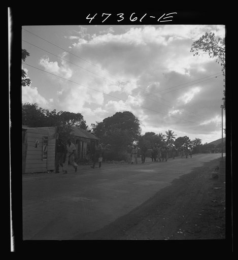 Untitled photo, possibly related to: Saint Thomas Island, Virgin Islands. Men coming home from work at the Naval base