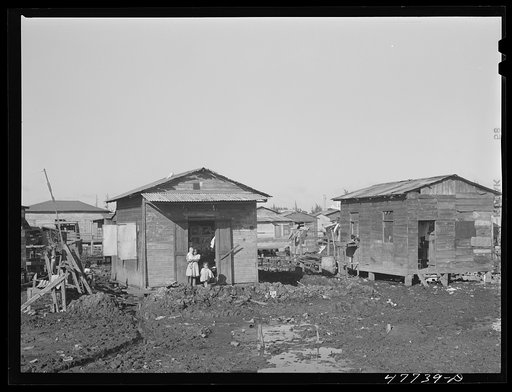 Untitled photo, possibly related to: Houses in the slum area known as "El Fangitto" (The Mud) in San Juan, Puerto Rico