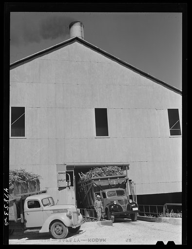 Untitled photo, possibly related to: Ensenada, Puerto Rico. Apparatus for tilting the truck in order to slide the sugar cane down into the grinding mills at the South Puerto Rico Sugar Company