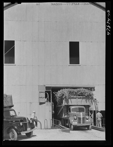 Untitled photo, possibly related to: Ensenada, Puerto Rico. Apparatus for tilting the truck in order to slide the sugar cane down into the grinding mills at the South Puerto Rico Sugar Company