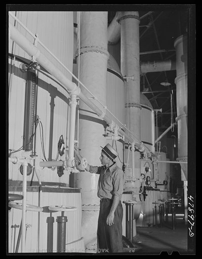 Untitled photo, possibly related to: Ensenada, Puerto Rico. Vats for boiling and crystalizing the syrup in the South Puerto Rico Sugar Company