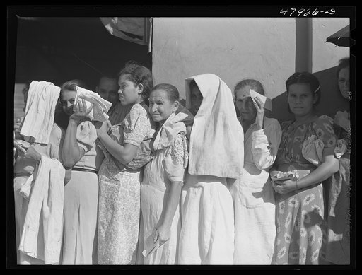 Cabo Rojo, Puerto Rico. Waiting in line at the surplus commodities office. Fatback and meal were distributed that day