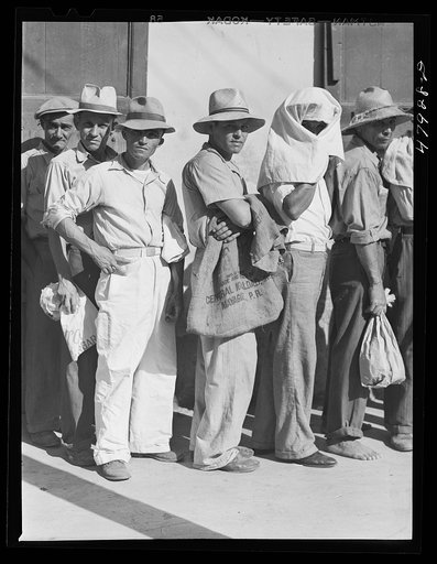 Cabo Rojo, Puerto Rico. Waiting in line at the surplus commodities office. Fatback and meal were distributed that day