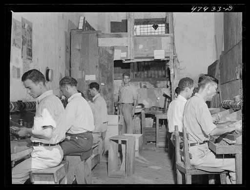 Yauco, Puerto Rico. In a small cigar factory. These cigars are made for local consumption and sell for about two cents