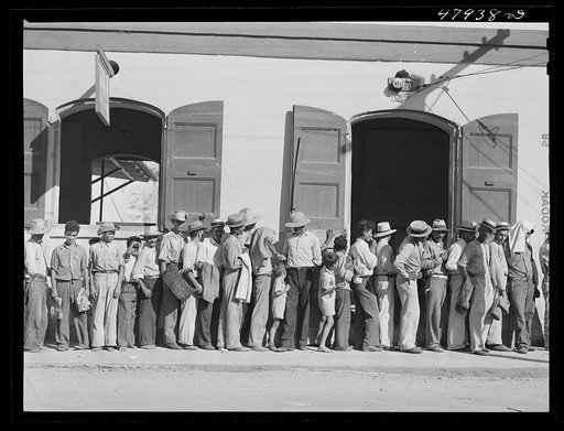 Cabo Rojo, Puerto Rico. Waiting in line at the surplus commodities office. Fatback and meal were distributed that day