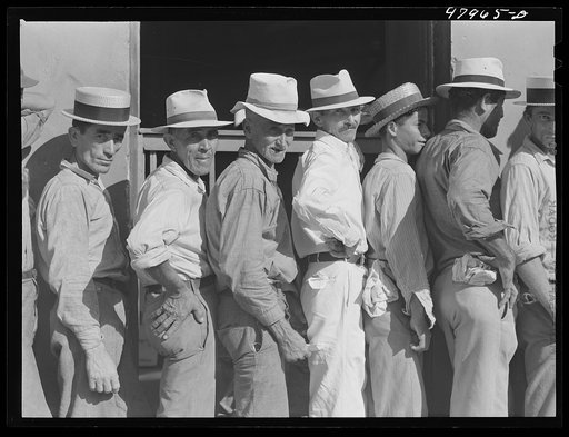 Cabo Rojo, Puerto Rico. Waiting in line at the surplus commodities office. Fatback and meal were distributed that day