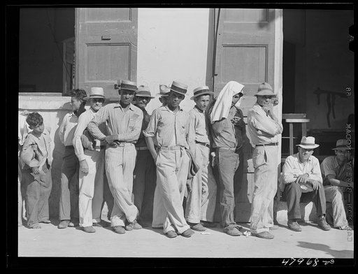 Cabo Rojo, Puerto Rico. Waiting in line at the surplus commodities office. Fatback and meal were distributed that day