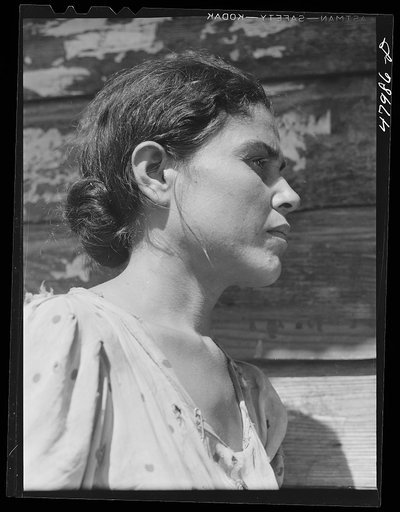 Arecibo, Puerto Rico (vicinity). Farm laborer's wife in the sugar cane country