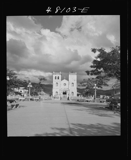 Untitled photo, possibly related to: San Sebastian, Puerto Rico. The plaza and cathedral