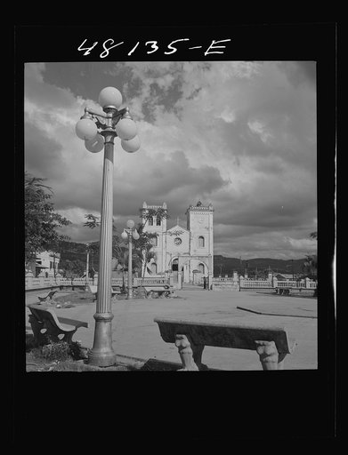 San Sebastian, Puerto Rico. The plaza and cathedral