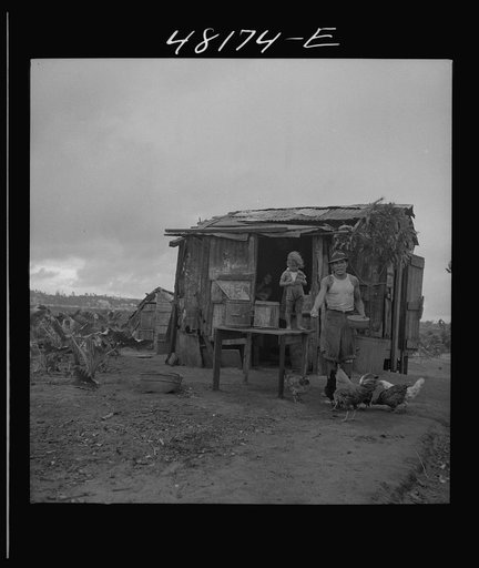Untitled photo, possibly related to: Santurce, Puerto Rico (vicinity). A house on the property which FSA (Farm Security Administration) is buying for a land and utility housing project