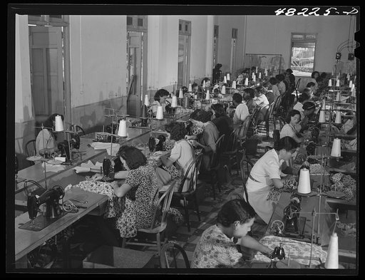 Untitled photo, possibly related to: San Juan, Puerto Rico. In a dress factory
