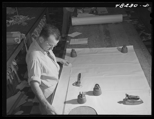 Untitled photo, possibly related to: San Juan (vicinity), Puerto Rico. In a needlework factory