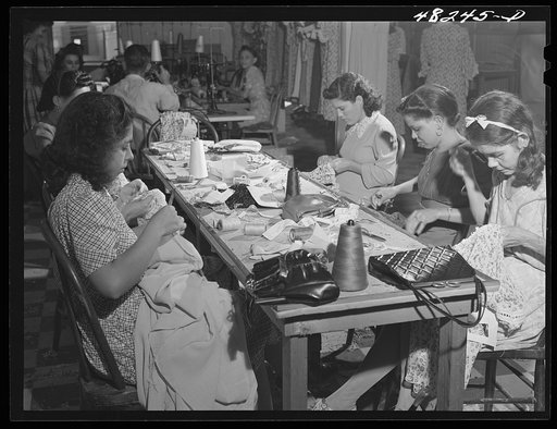 San Juan (vicinity), Puerto Rico. In a needlework factory