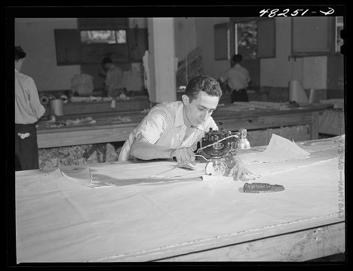 San Juan (vicinity), Puerto Rico. In a needlework factory