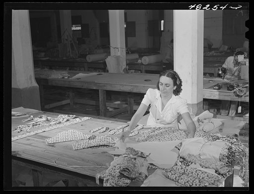 San Juan (vicinity), Puerto Rico. In a needlework factory