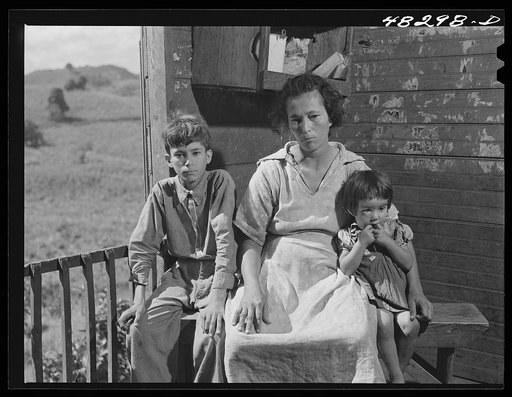Untitled photo, possibly related to: Rio Piedras (vicinity), Puerto Rico. Wife and children of a FSA (Farm Security Administration) borrower