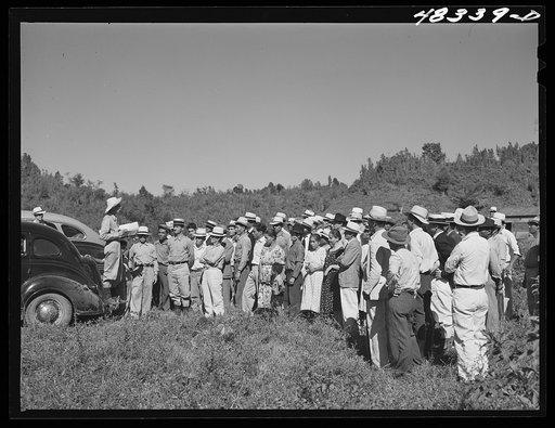 Manati (vicinity), Puerto Rico. FSA (Farm Security Administration) borrowers and their families at a meeting held to discuss the distribution of land for tenant purchase farms