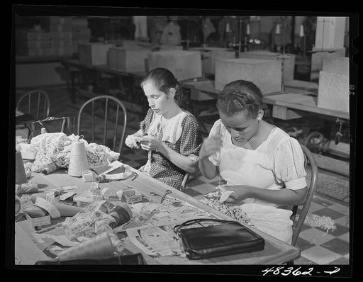 San Juan (vicinity), Puerto Rico. In a needlework factory