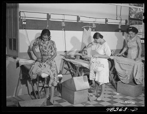 San Juan (vicinity), Puerto Rico. In a needlework factory