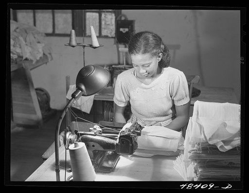 San Juan (vicinity), Puerto Rico. In a needlework factory