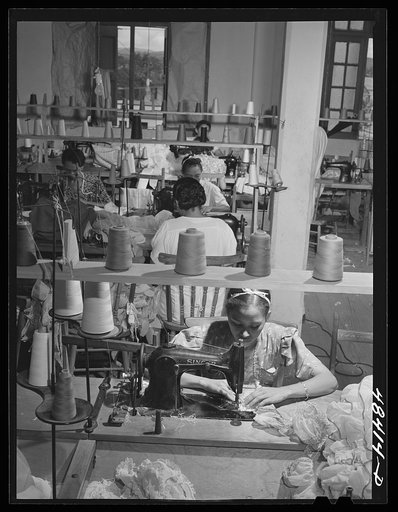 San Juan (vicinity), Puerto Rico. In a needlework factory