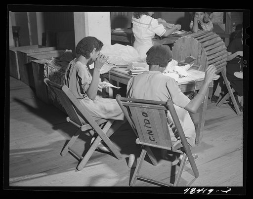 San Juan (vicinity), Puerto Rico. In a needlework factory