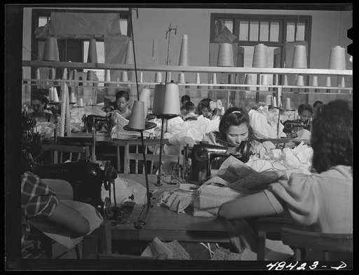 San Juan (vicinity), Puerto Rico. In a needlework factory