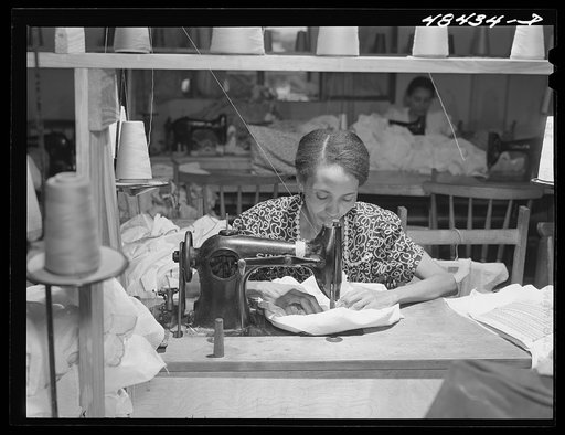 San Juan (vicinity), Puerto Rico. In the needlework factory