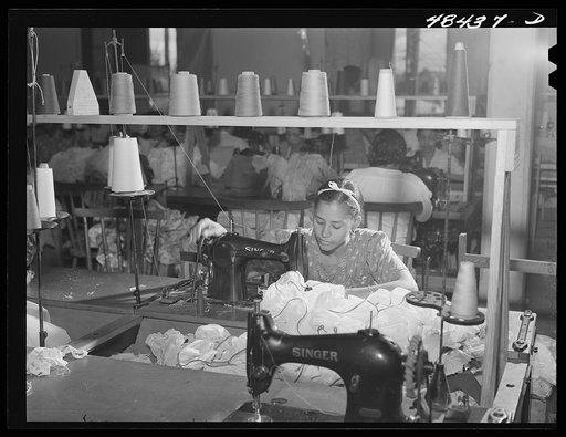 San Juan (vicinity), Puerto Rico. In the needlework factory