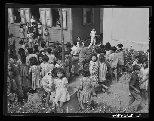 Aibonito, Puerto Rico. Children outside a school