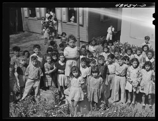 Aibonito, Puerto Rico. Children outside a school