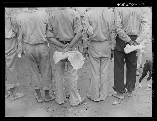 Yabucoa, Puerto Rico (vicinity). Sugar cane workers on strike. The loaf of bread each one is holding is their lunch