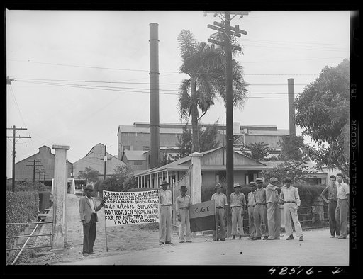 Yabucoa, Puerto Rico. Sugar workers on a strike at a mill