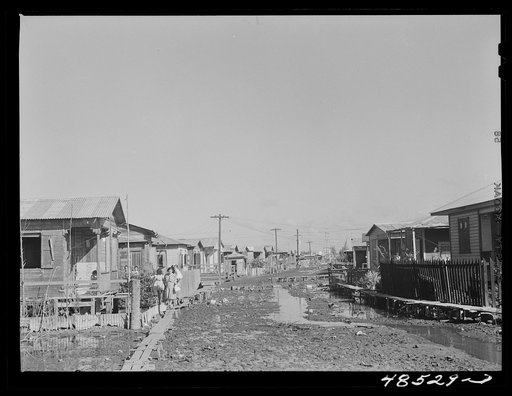 San Juan, Puerto Rico. Houses in El Fangitto, a slum area