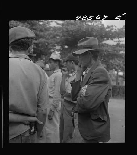 Untitled photo, possibly related to: Yabucoa, Puerto Rico. Strikers on the picket line at a sugar mill