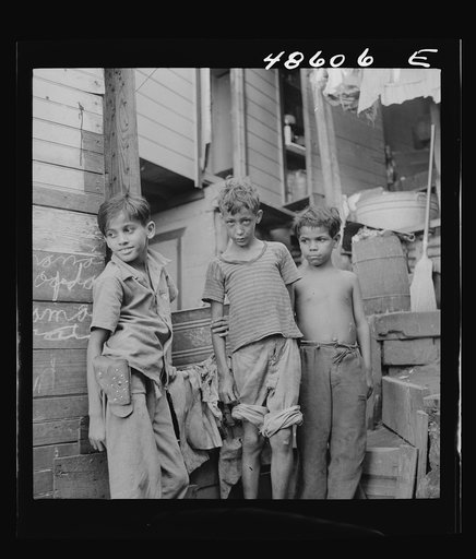 San Juan, Puerto Rico. Children in La Perla, the slum area