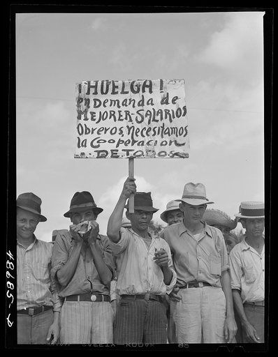 Yabucoa, Puerto Rico. Sugar strikers picketing a sugar plantation
