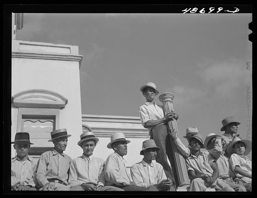 Yabucoa, Puerto Rico. Strikers at a mass meeting in the plaza