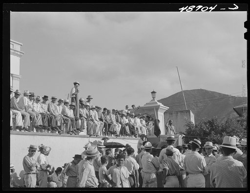 Untitled photo, possibly related to: Yabucoa, Puerto Rico. A meeting in support of a strike at the sugar mill