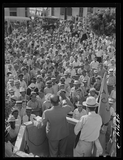 Untitled photo, possibly related to: Yabucoa, Puerto Rico. A meeting in support of a strike at the sugar mill