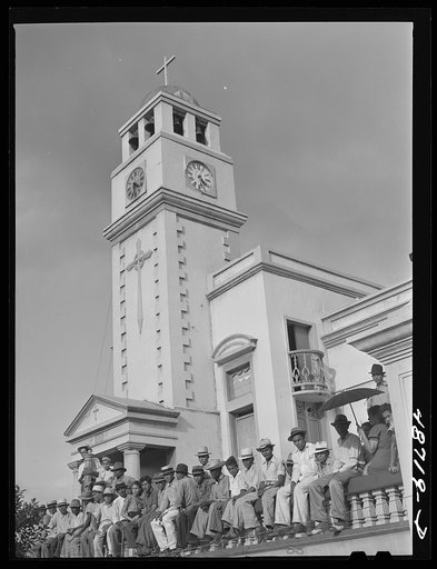 Untitled photo, possibly related to: Yabucoa, Puerto Rico. A meeting in support of a strike at the sugar mill