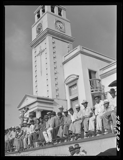 Yabucoa, Puerto Rico. A meeting in support of a strike at the sugar mill