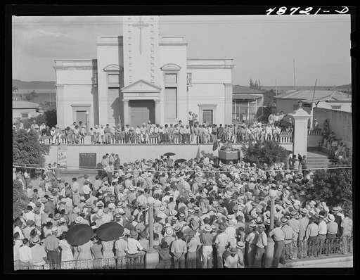 Yabucoa, Puerto Rico. A meeting in support of a strike at the sugar mill