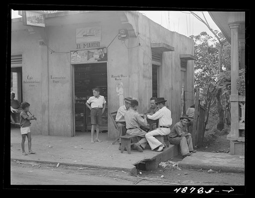 Bayamon, Puerto Rico. Card game on a street